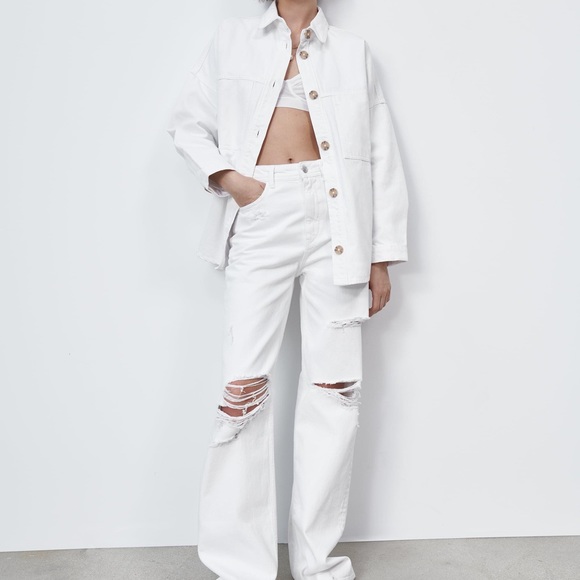 Zara White Denim Shacket - Picture 2 of 2